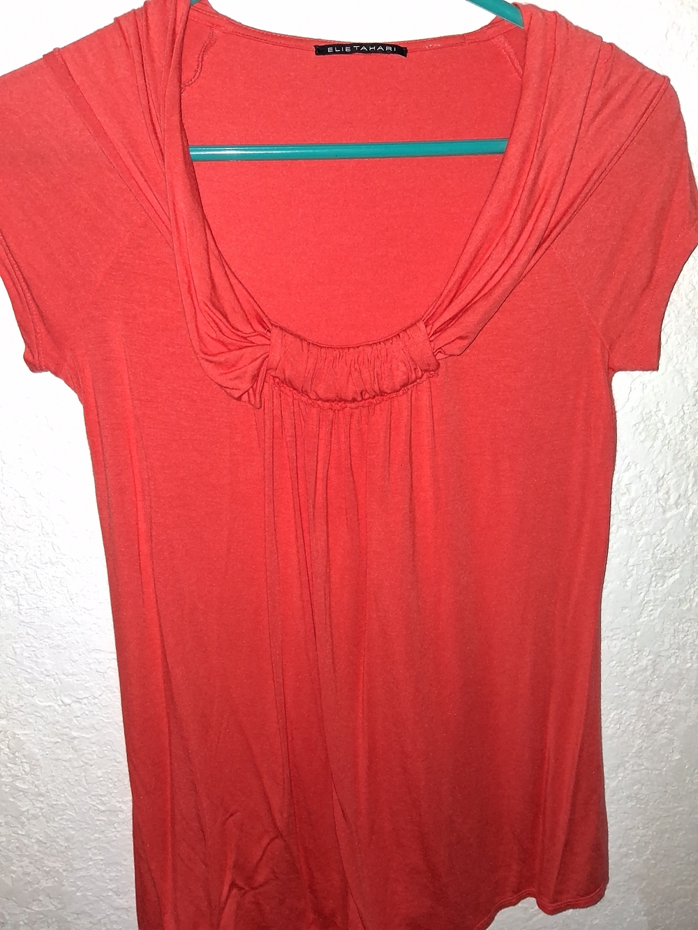 Elie Tahari Coral Short Sleeve Scoop Neck Top